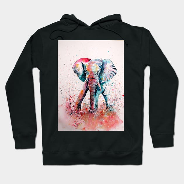 Playful elephant II Hoodie by kovacsannabrigi